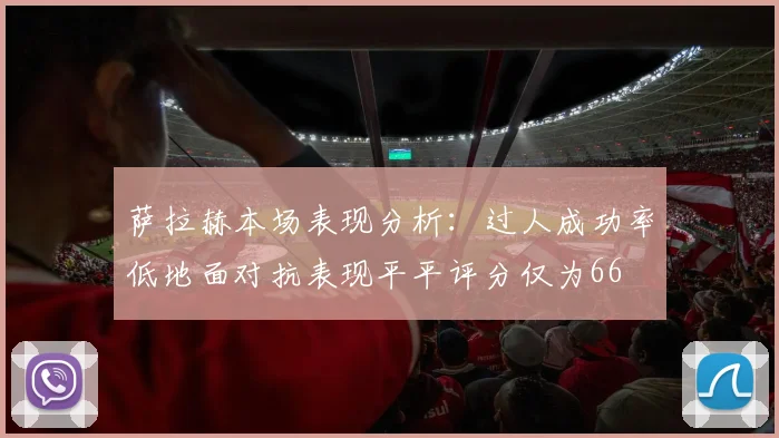 萨拉赫本场表现分析：过人成功率低地面对抗表现平平评分仅为66